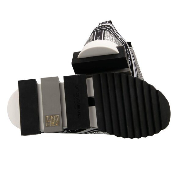 Dolce & Gabbana - Unisex Crystal DG Logo Slip-On Sneaker SORRENTO White Black 42 - Picture 5 of 5